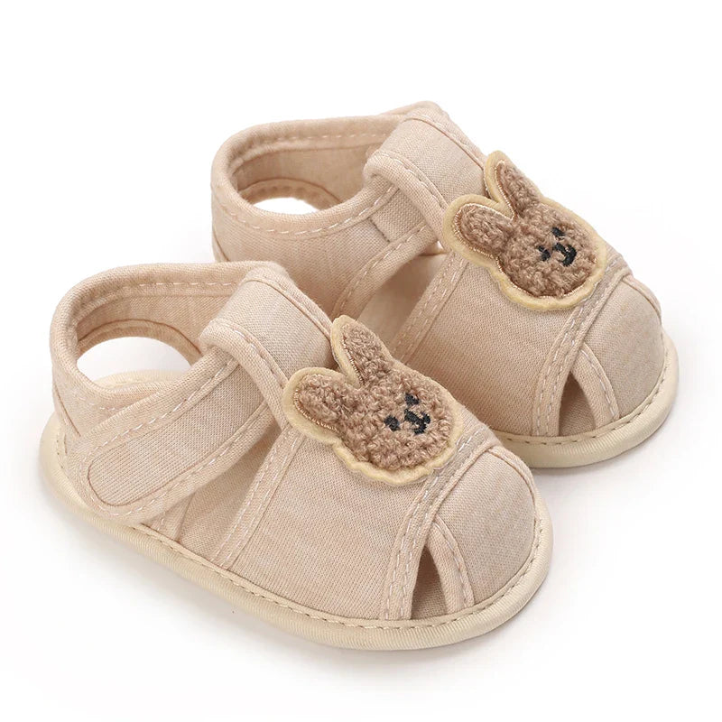 Summer Baby Walking Shoes Baby Shoes Male Sandals Female Cute Cartoon Breathable Shoes Soft Sole Non slip Shoes Headband