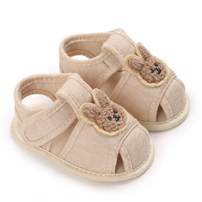 Summer Baby Walking Shoes Baby Shoes Male Sandals Female Cute Cartoon Breathable Shoes Soft Sole Non slip Shoes Headband