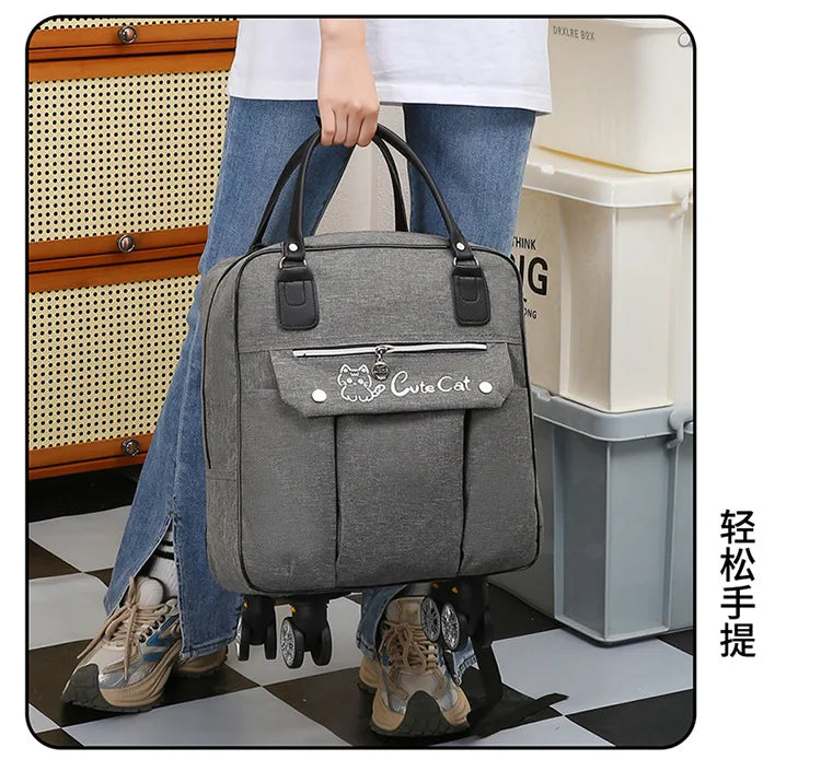 Portable Travel Luggage Bags 4 Wheels Big Capacity Unisex Trolly Travel Duffels Men New Rolling Suitcase Women Wheel Travel Bags