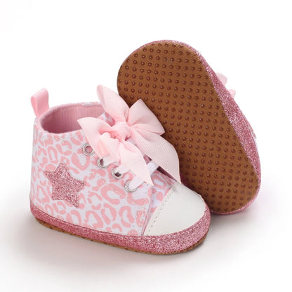 Fashionable Baby Girl Shoes Cute Classic Pink Theme Casual Flat Shoes Soft Sole Comfortable Lightweight Walking Shoes