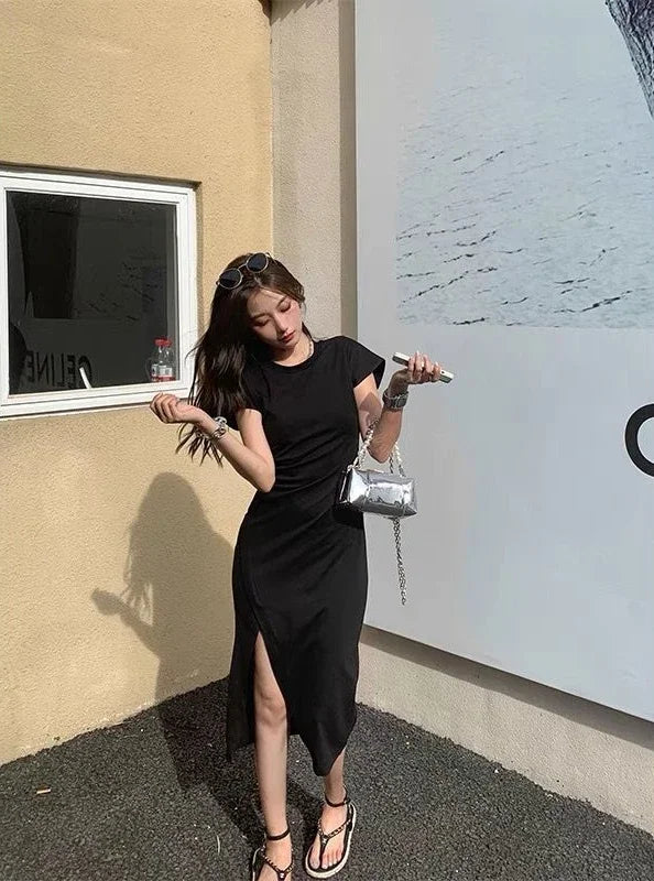 White Dresses for Women 2025 Woman Dress Clothes Midi X New in Chic and Elegant Pretty Cheap Casual Y2k Outfits Harajuku Cotton