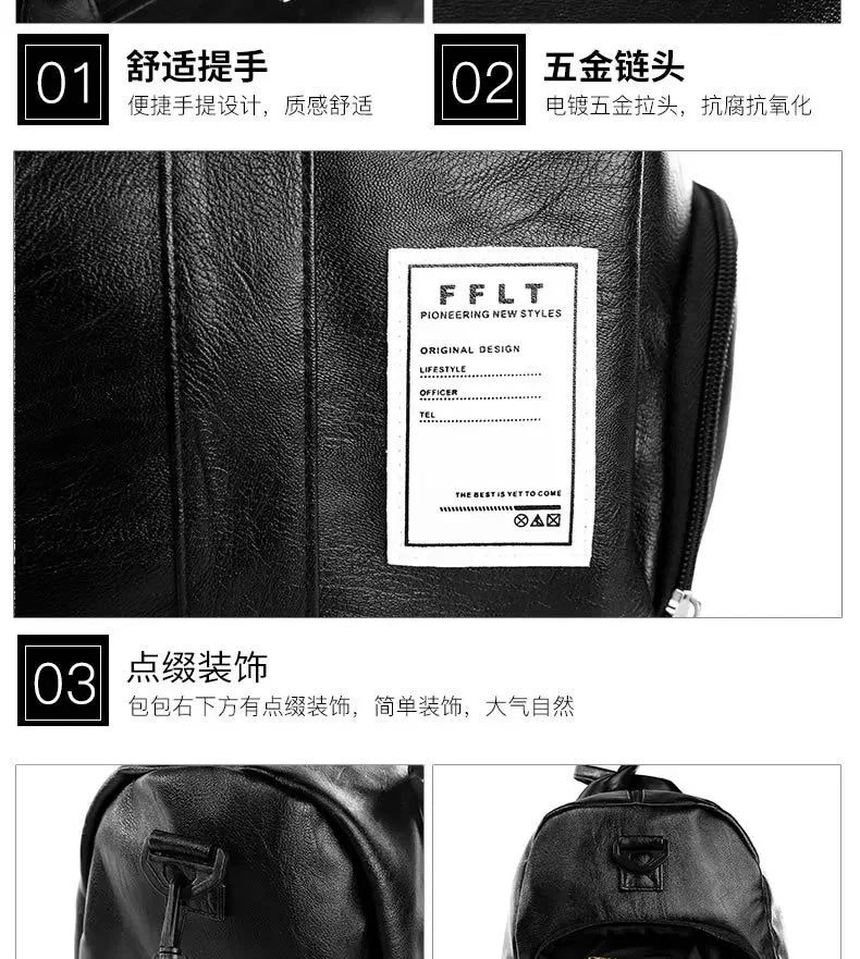 Gym Bag Leather Sports Bags Dry Wet Bags For Men Women  Training for Shoes Fitness Yoga Travel Luggage Shoulder Sport Bag