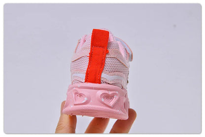 Sanrio LED Kids Shoes for Girls Cute Cartoon Hello Kitty Shoes Summer Girl Kawaii Shoes Soft Bottom Sneakers Casual Shoes