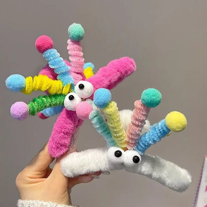 Clip Hair Accessory Thick Hair-Claw Clip Fluffy Plush Hairs Claw Clips for Girls Thick Hair Strong Hold Barrettes