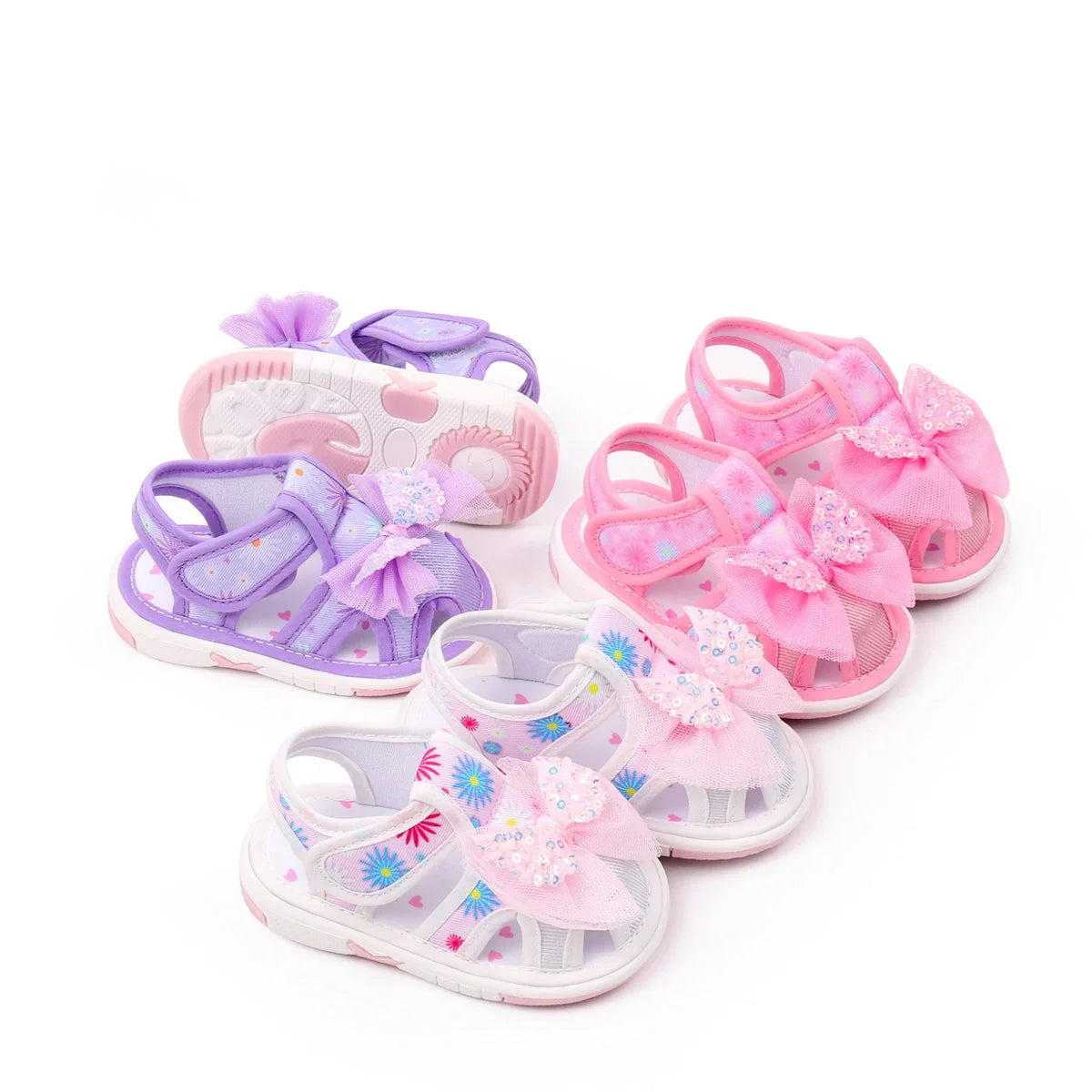 Baby Girls Baby Girls First Walking Indoor Outdoor Toddler Shoes With Squeaky Beautiful Design And Soft TPR Sole