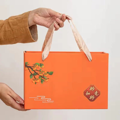 Chinese Travel Kung Fu Ceramic Tea Set 1 Teapot 4 Teacups Tea Ceremony Portable Persimmon Shape Teapot Exquisite Gift Box