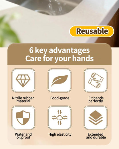 Long Length Nitrile Gloves Disposable Latex Free Powder Free Extended Cuff For Kitchen Cleaning Food Handling Beauty Salon