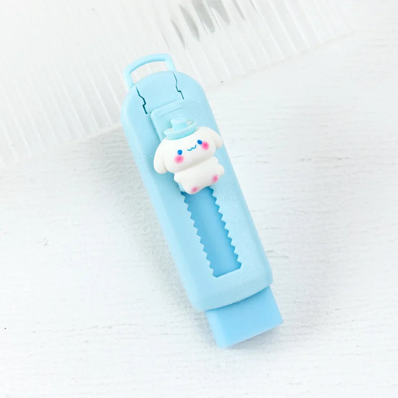 1Pcs Creative Push-pull Cartoon Eraser Macaron Colored Eraser Telescopic Kawaii Children's Pencil Eraser Student Stationery