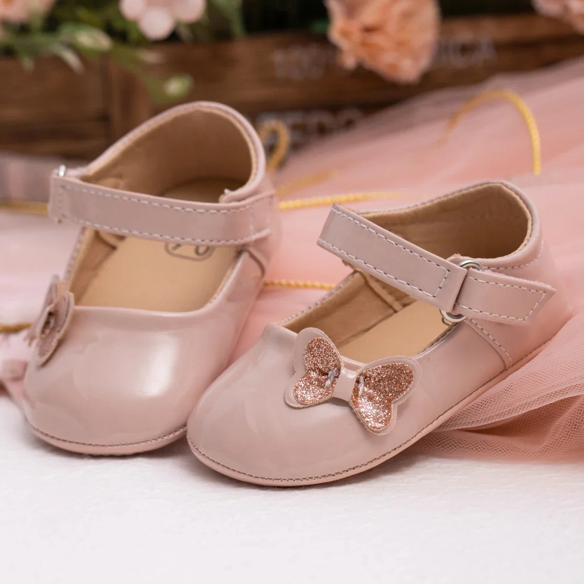 Baby Girl Shoes Newborn PU Leather Bowknot Dress Infants Shoes Rubber Non-Slip Toddler First Walker Baby Shoes Girls