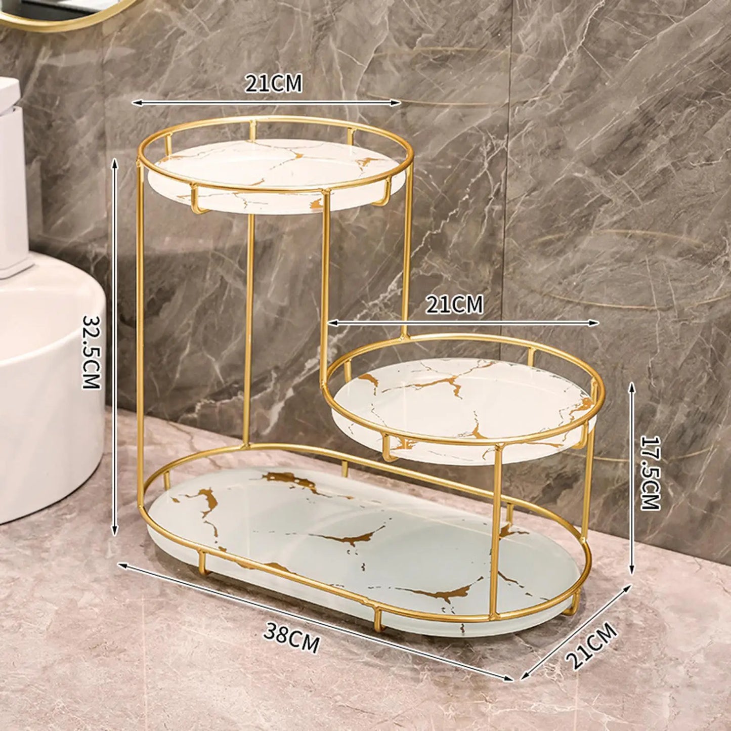 Cosmetic Decorative Tray three tier Perfume Organiser for Bathroom Decor