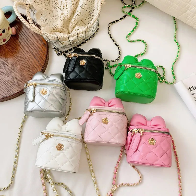 Children Bag New Girl Crossbody Bags Fashion Chain Bags Bow Shoulder Bags Versatile Girl Bag Sweet Princess Bag mochila infantil (Available)