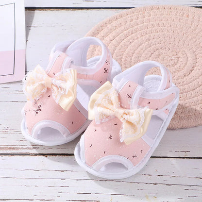 Newborn Infant Baby Girl Princess Bowknot Sandal Sneakers Toddler Soft Crib Walkers Casual Shoes
