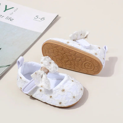 Baby Girl Shoes Cute Sweet Mary Janes Flats Infant First Walkers Spring Autumn Toddler Little Girls Wedding Party Princess Shoes