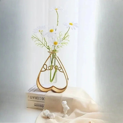Creative Bottle Decoration - 1PC Iron Art Clear Glass, Dry Flower Arrangement Hydroponic Planter Vase