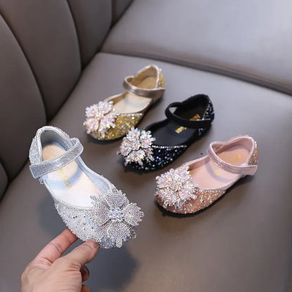 Spring Autumn Kids Fashion Leather Shoes 2025 New Girls Causal Performance Shoes Shallow Princess Ballet Children's Flat Shoes