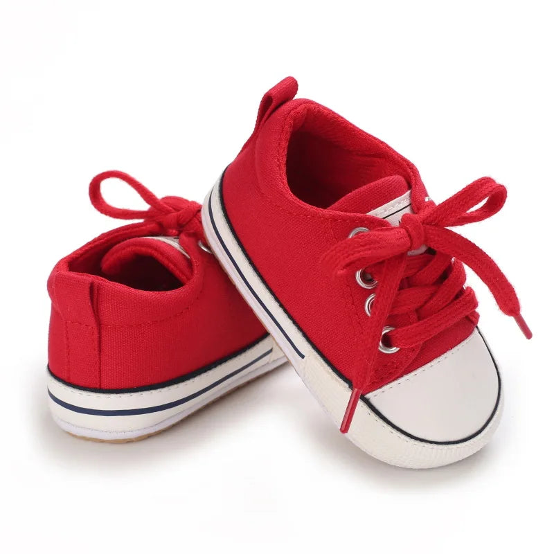 Baby Boys Girls Canvas Shoes Non-slip Rubber Sole Comfortable Soft Unisex Baby Basketball Shoes 0-18M (Available)