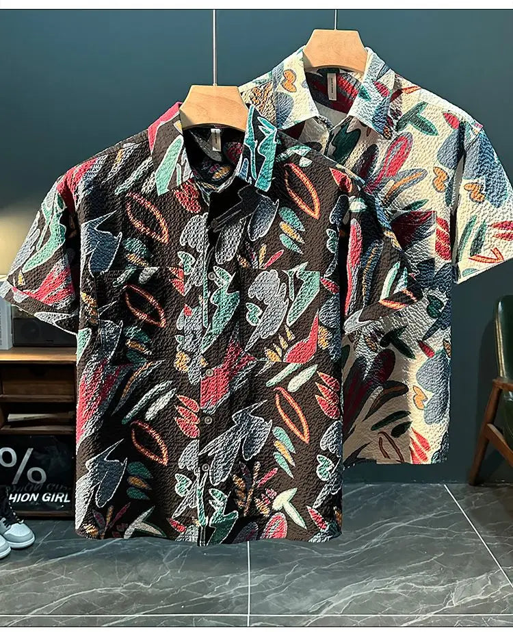 Light Luxury Trendy Men's New Fashionable and Personalized Casual and Versatile Shirt (Available)