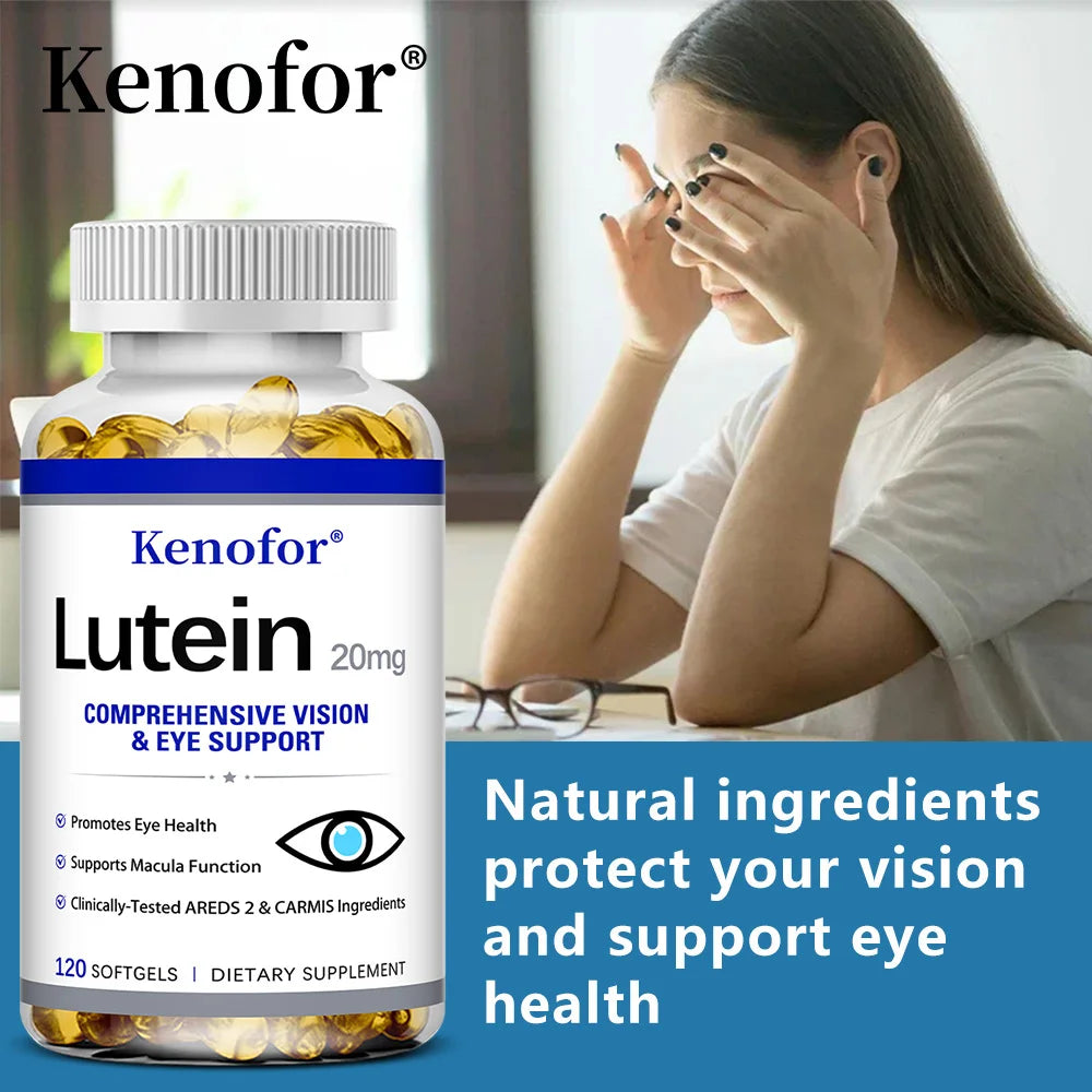 Lutein Capsules - with Zeaxanthin and Vitamin E - Powerful Antioxidant, Eye Health, Improve Vision Health - 120 Capsules