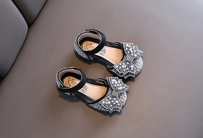 Summer Girls Flat Princess Sandals Fashion Sequins Bow Rhinestone Baby Shoes Kids Shoes For Party Wedding Party Sandals E618