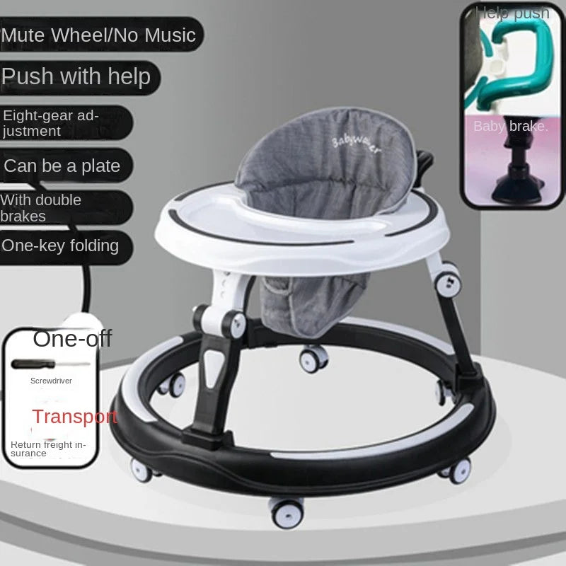 Lazychild Baby Walker 8-gear Adjustable Multi-function Anti-O-leg Anti-rollover Folding Baby Starting Car 5-18 Months Hot New