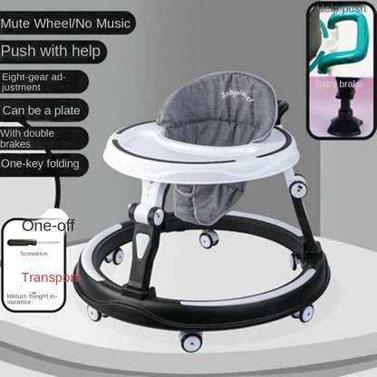 Lazychild Baby Walker 8-gear Adjustable Multi-function Anti-O-leg Anti-rollover Folding Baby Starting Car 5-18 Months Hot New