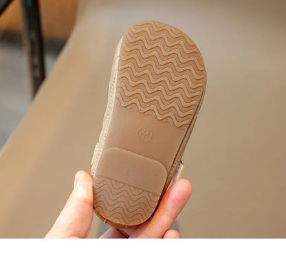 Spring Autumn New Single Shoes Shallow Mouth Bean Shoes Women's Baby Soft Women's Children's Leather Shoes