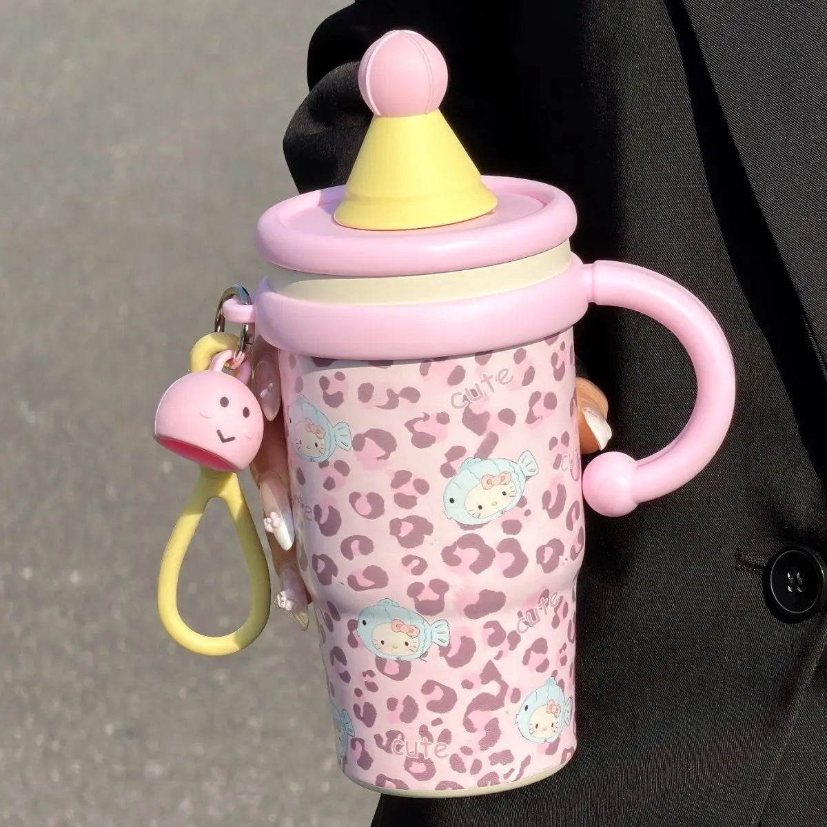 Hello Kitty Stainless Steel Water Bottle Vacuum Insulated Thermal Flask Keep Hot & Cold Kawaii Cartoon Portable for Women Girls