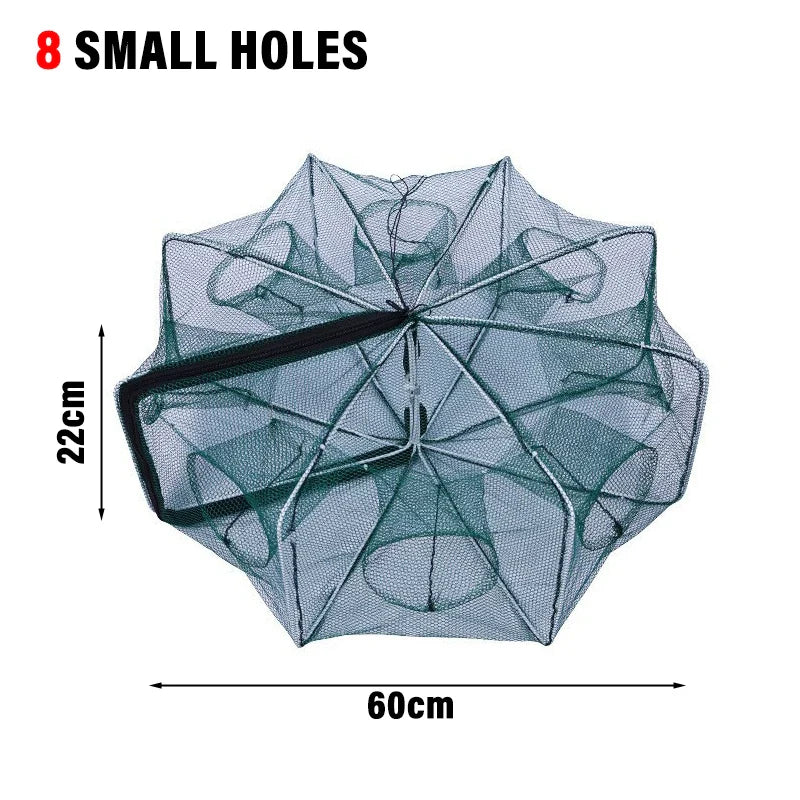New Fishing Traps Mesh Cage Foldable Crayfish Catchers Crab Fish Cage Trap Net Nylon Casting Fishing Mesh Shrimp Net for Tackle