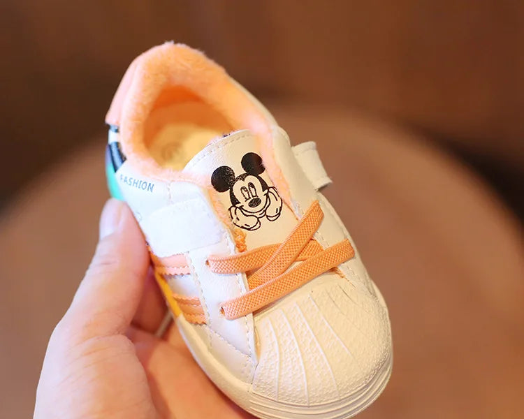Mickey Minnie Children Casual Shoes Girls Boys Sneakers Kids Breathable Soft Sport Shoe Baby Toddler Outdoor Sneaker Spring