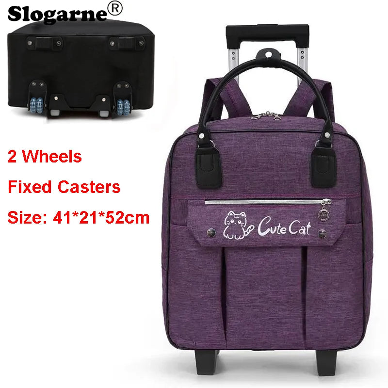 Portable Travel Luggage Bags 4 Wheels Big Capacity Unisex Trolly Travel Duffels Men New Rolling Suitcase Women Wheel Travel Bags