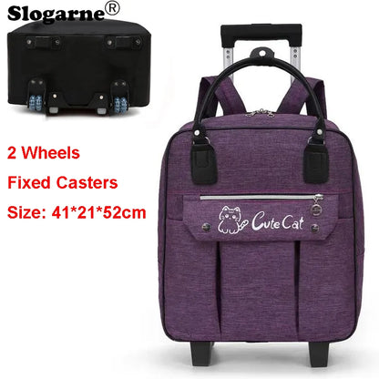 Portable Travel Luggage Bags 4 Wheels Big Capacity Unisex Trolly Travel Duffels Men New Rolling Suitcase Women Wheel Travel Bags