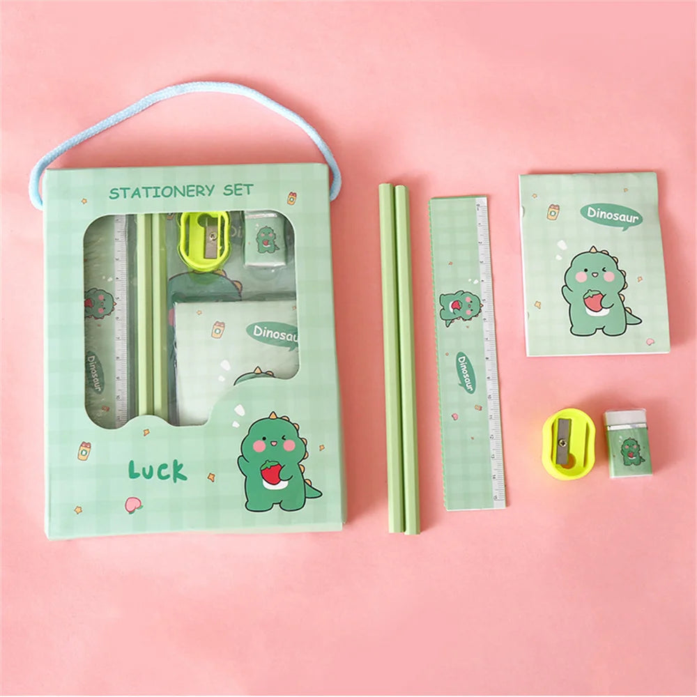 5/6pcs Stationery Sets Boys Girls Kids Learning Gift Box Pencil Notebook Ruler Eraser Set School Students Teacher Reward Gift