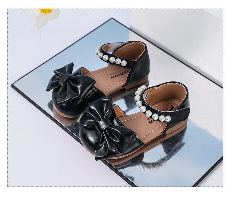 Girls' Sandals and Children's Princess Shoes 2026 Spring New Arrival for Girls Student Rhinestone Bow Performance Shoes