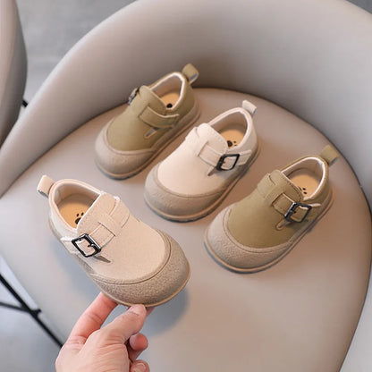Kids Casual Shoes Round Toe Soft Sole Toddler Shoes Spring Autumn New Non-slip Children Leather Shoe Vintage Baby Walking Shoes
