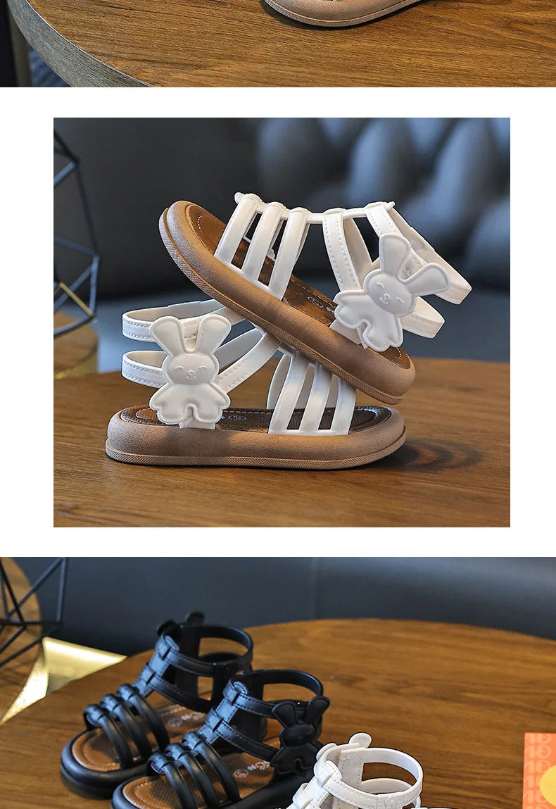1-10Y Baby Girls Sandals Summer Children's New Cool Fashion Princess Cute Versatile Shoes for Students Flat Sandal Casual Shoe
