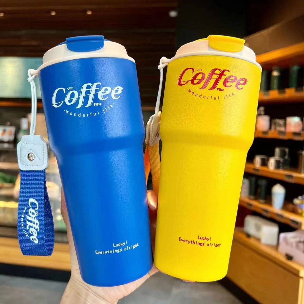 Stainless Steel Vacuum Coffee Mug with leak-proof lid, double-wall insulation, available in 420ml and 620ml for travel, office, and daily use