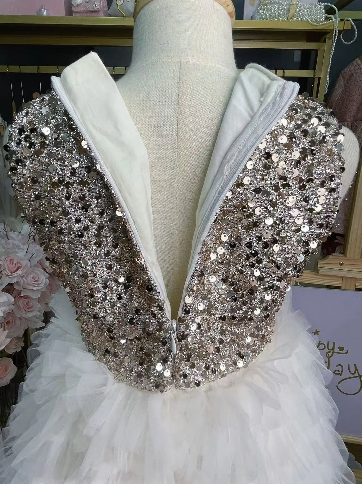 New Summer Party Dress for Kids Girls Sequined Sleeveless Mesh Cake Princess Dress Fashionable and Comfortable Skirt S4016