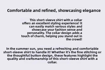 Comfortable Casual Loose Men's ort Sve irt Breathable Polyester Fiber Summer Faionable Japanese Sle Striped irt(Available)