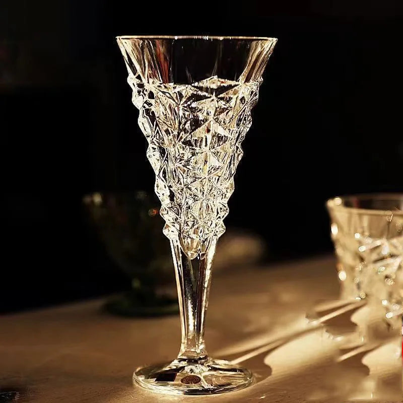 Superior Quality Crystal Glass Goblet Champagne Glass Water Cup Handmade Flawless Wine Glass Sweet Fruit Wine Cup Cocktail Glass