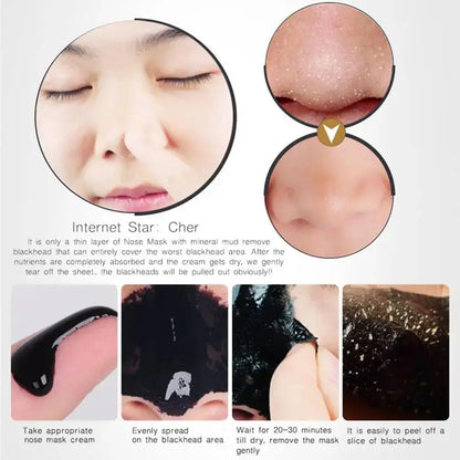 Deep Cleansing Black Mask Bamboo Charcoal Blackhead Remover Face Mask Skin Care  Peal-off Nose Mask Skin Care