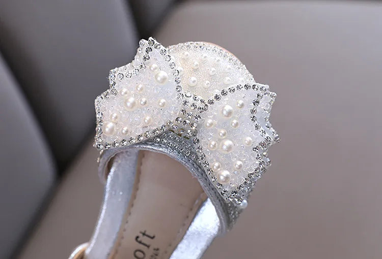 Summer Girls Flat Princess Sandals Fashion Sequins Bow Rhinestone Baby Shoes Kids Shoes For Party Wedding Party Sandals E618
