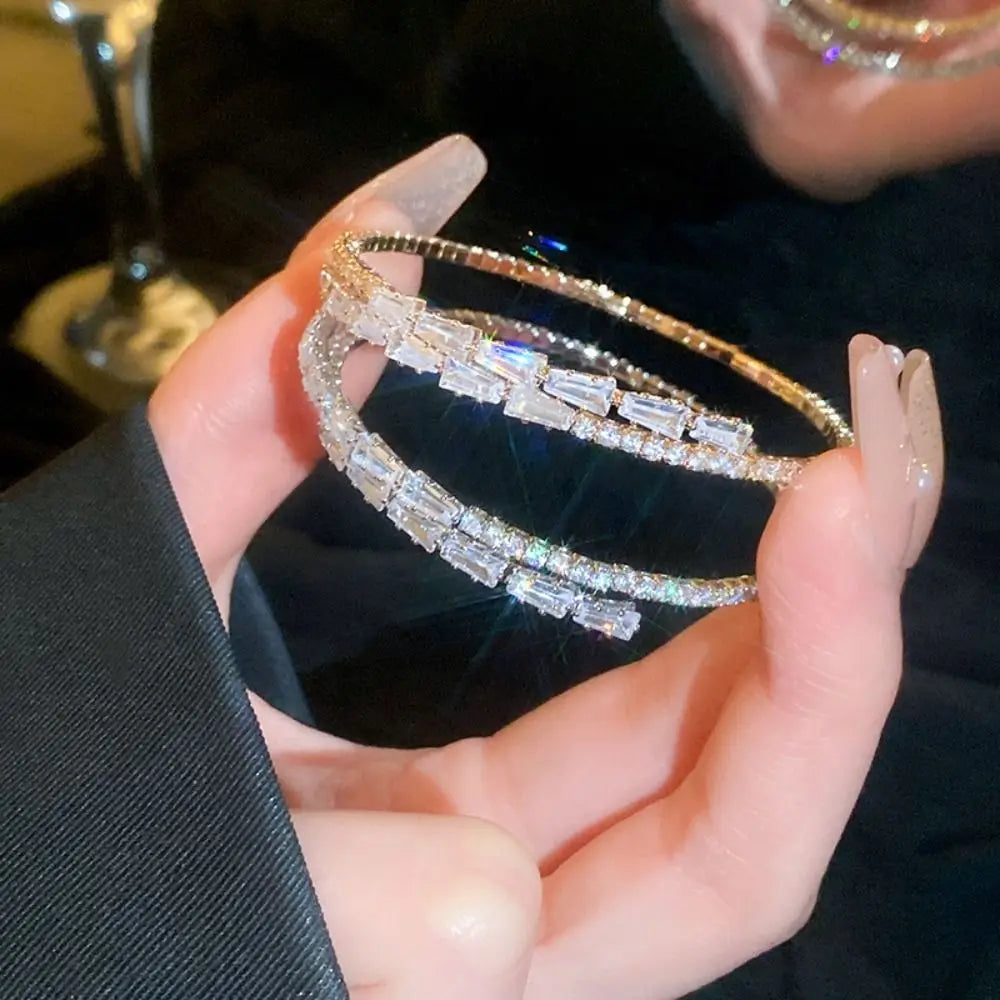 Couple Bangles Decoration Jewelry Accessories Women Gift Simple Pulseras Full Rhinestone Bracelet Women Bracelets Cuff Bangles