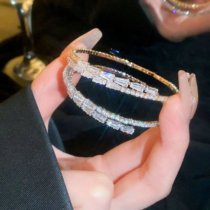 Couple Bangles Decoration Jewelry Accessories Women Gift Simple Pulseras Full Rhinestone Bracelet Women Bracelets Cuff Bangles