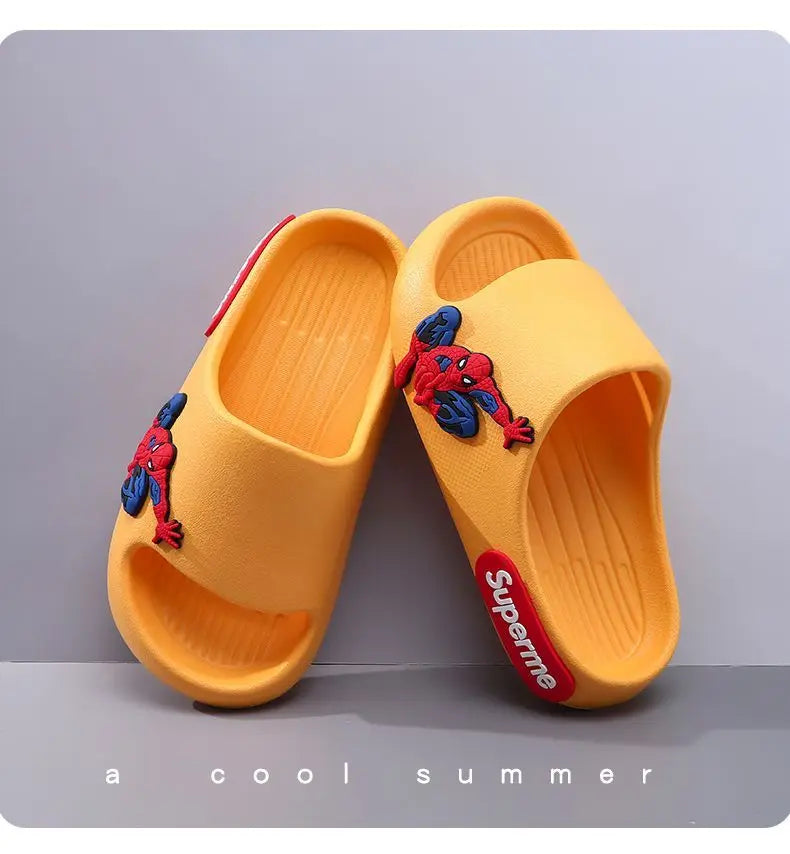 Anime peripheralsMarvel cartoon Spider-Man children's home anti-slip sandals New flip-flop boys soft-soled beach sandals EVA