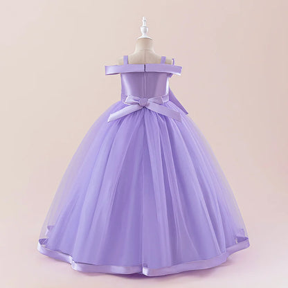 Fashion Bridesmaids Party Girls Dresses Elegant Flower Wedding Princess Dress for Girl Birthday Evening Prom Christmas Costumes