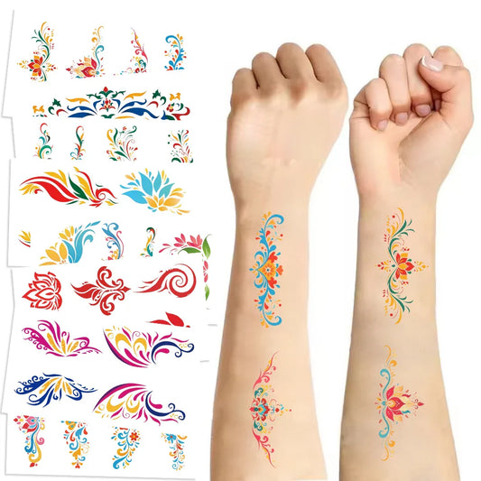 10 sheets Dunhuang eyebrow tattoo stickers ancient style Hanfu waterproof performance face forehead printed tattoo stickers