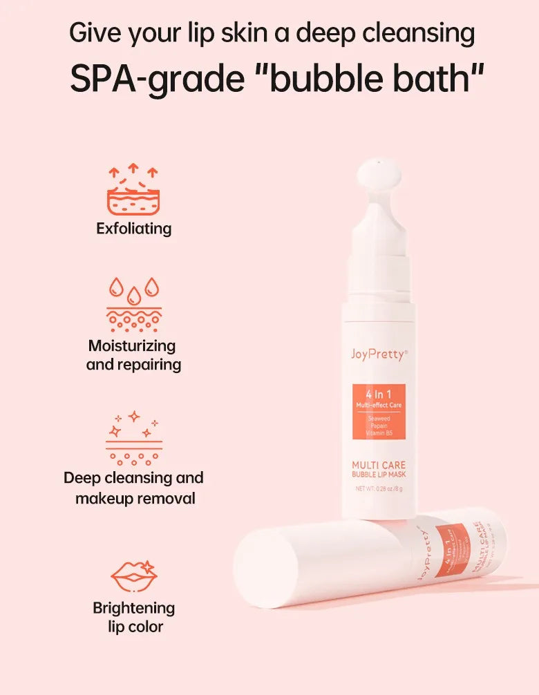 Exfoliating Bubble Lip Balm for Dark Lips Pink Lip Lightening Scrub Moisturizing Lip Mask