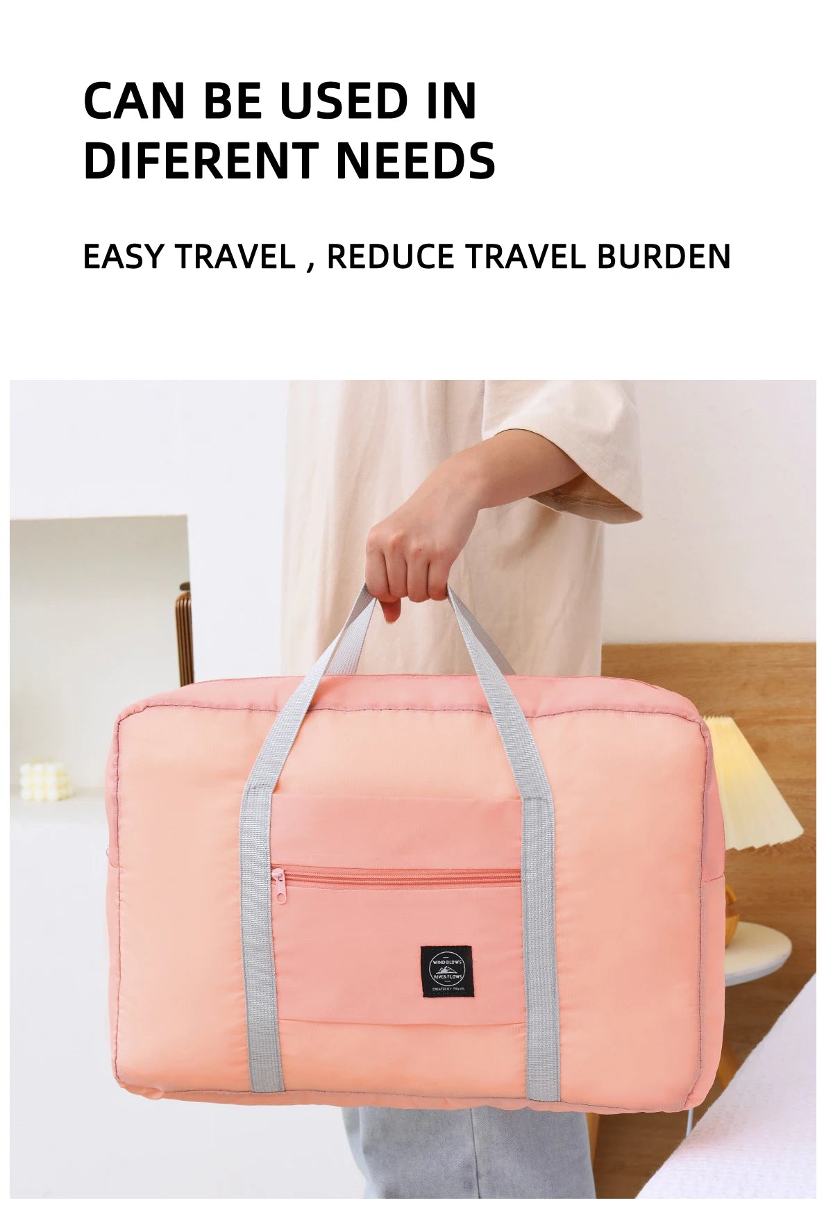 Travel Handbag, Luggage Bag, Travel Storage Bag, Large Capacity Single Shoulder Airplane Bag, Women's Waterproof Folding Bag