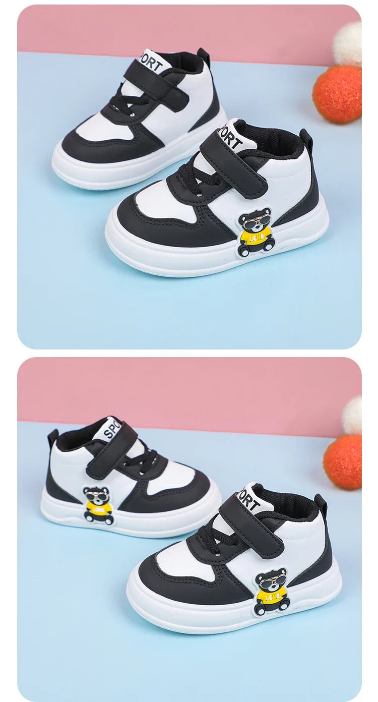New Baby Girls Sneakers Board Shoes Cartoon Prints Soft Bottom Non-slip Children Casual Walking Shoes Boy Kids Children Shoes