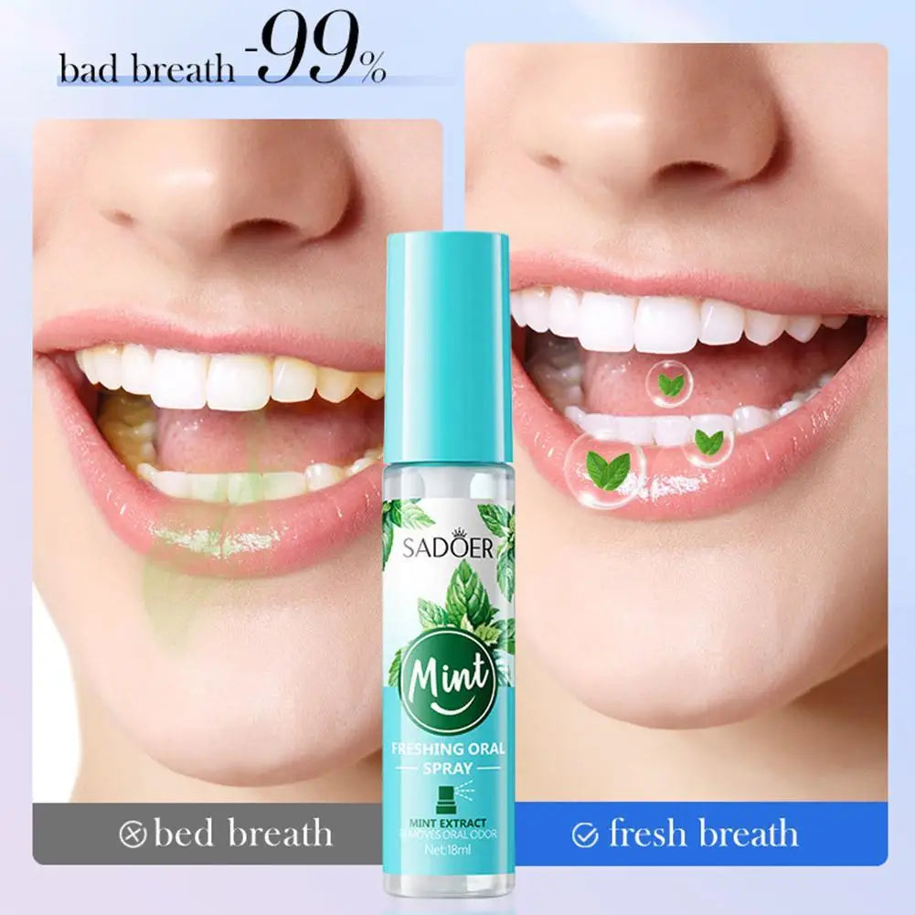  SADOER 1PCS Protable Fragrance Lemon Oral Fresh Mouth Breath Spray Fresh Bad Breath Spray No Eliminate Alcohol N9A8